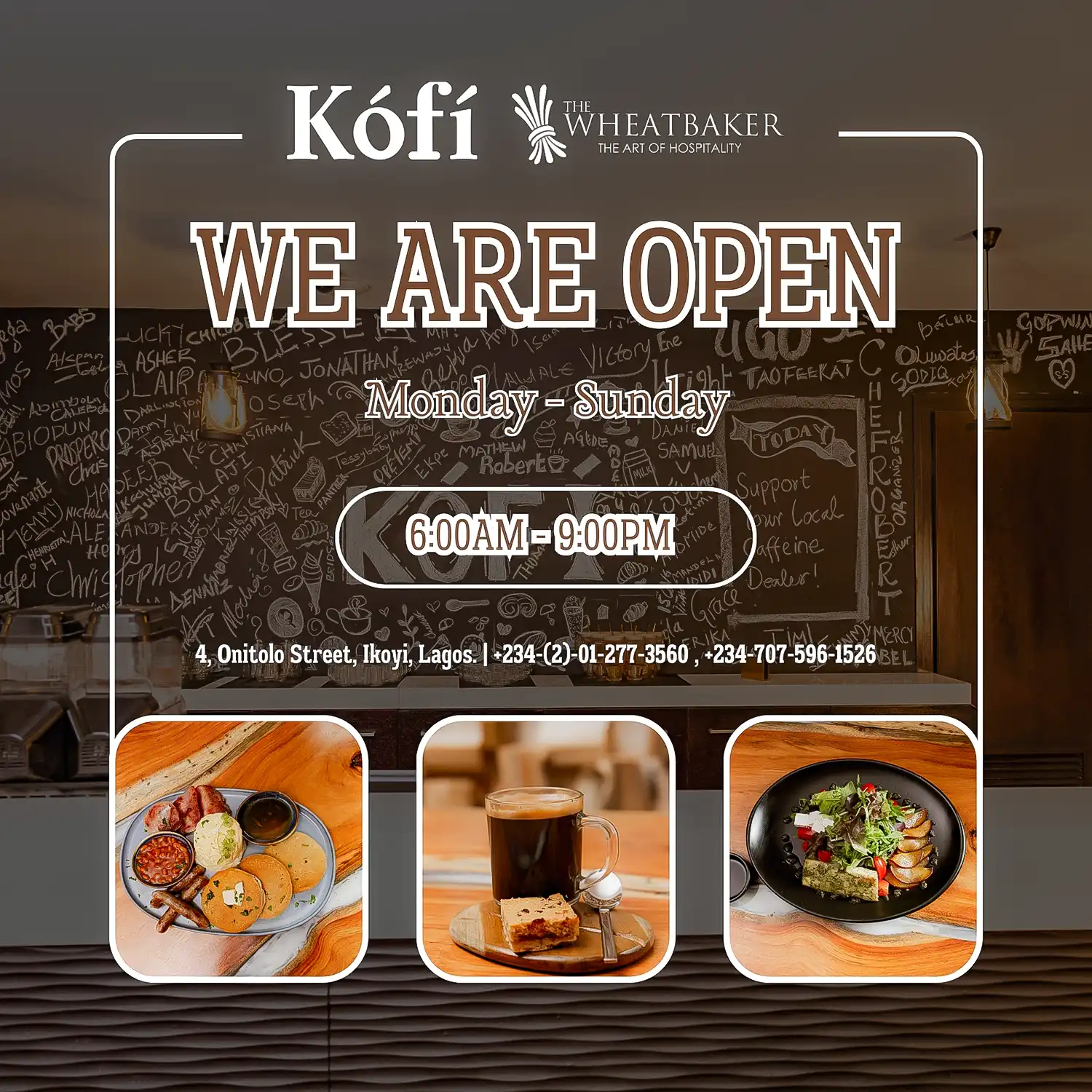 kófí, kofi, the wheatbaker, coffee shop, Hotel near me, Hotels near me, The George Hotel, The Art Hotel, The Delborough Hotel, Lagos Hotels, Ikoyi Hotels, Victoria Island Hotels, Hotel Victoria Island