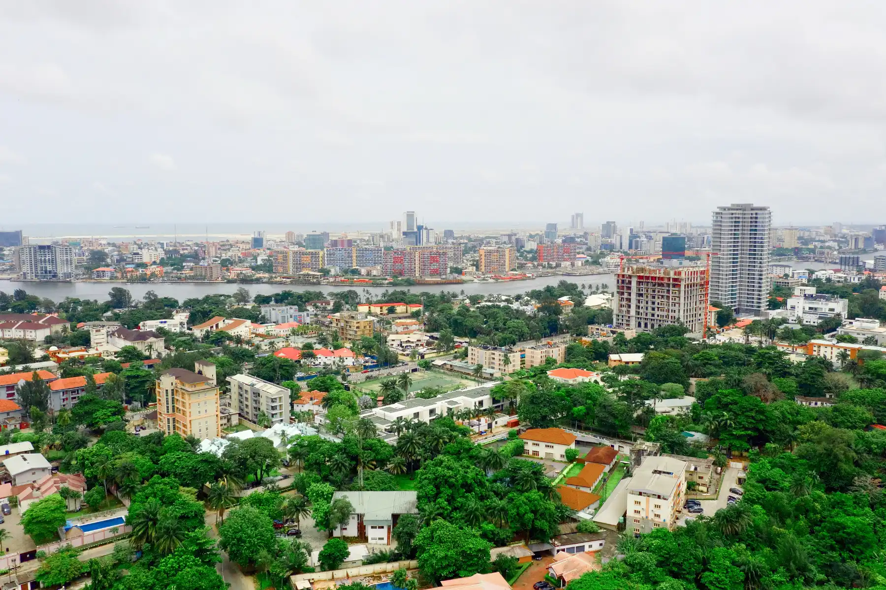 Mainland Vs Island Lagos 2026: Which Side Fits Your Trip Best? 2 Aerial view of Ikoyi Lagos with Victoria Island beyond the lagoon